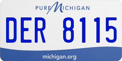 MI license plate DER8115