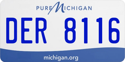 MI license plate DER8116