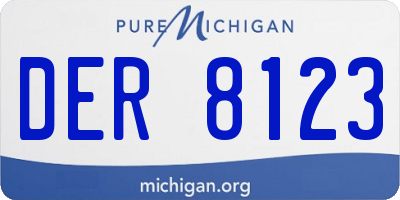 MI license plate DER8123