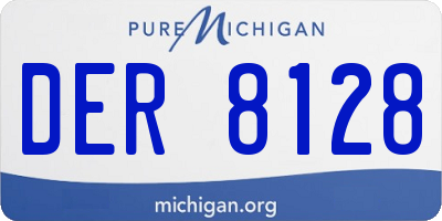 MI license plate DER8128