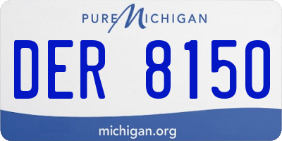 MI license plate DER8150