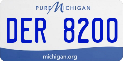 MI license plate DER8200
