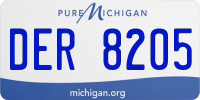 MI license plate DER8205