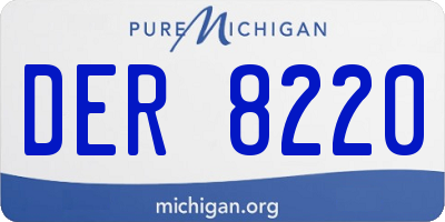 MI license plate DER8220