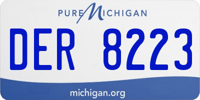 MI license plate DER8223