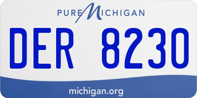 MI license plate DER8230