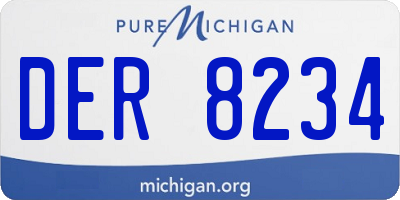 MI license plate DER8234