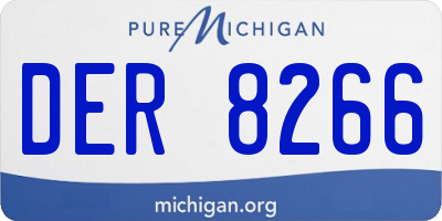 MI license plate DER8266