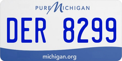 MI license plate DER8299