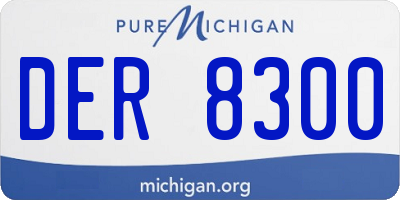 MI license plate DER8300