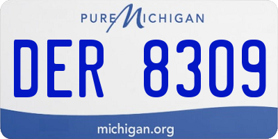 MI license plate DER8309