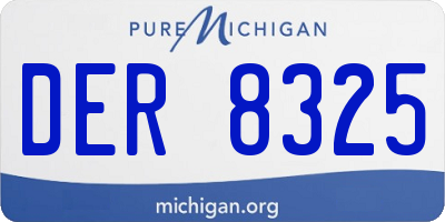 MI license plate DER8325