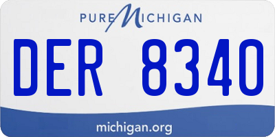 MI license plate DER8340