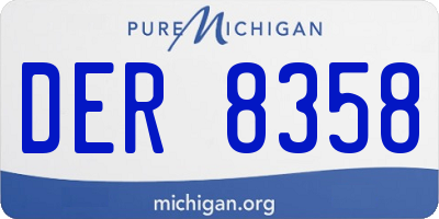 MI license plate DER8358