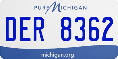 MI license plate DER8362