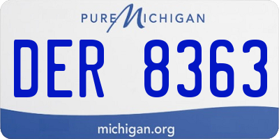 MI license plate DER8363