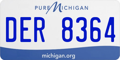 MI license plate DER8364