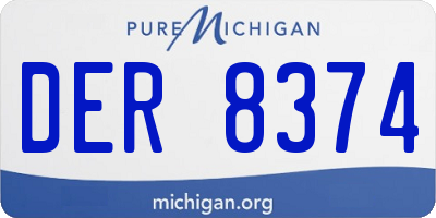 MI license plate DER8374