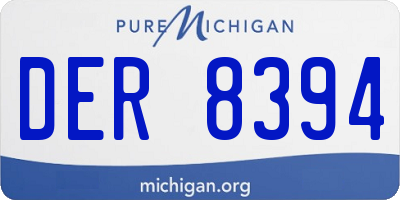 MI license plate DER8394