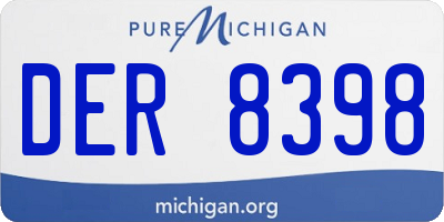 MI license plate DER8398