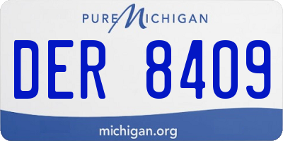 MI license plate DER8409