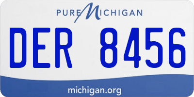 MI license plate DER8456