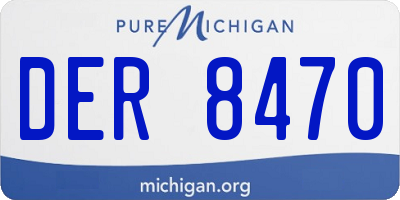 MI license plate DER8470