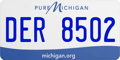 MI license plate DER8502