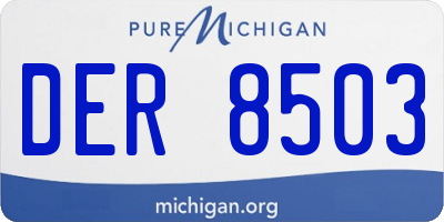MI license plate DER8503