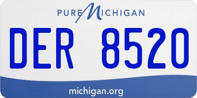 MI license plate DER8520