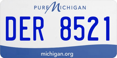 MI license plate DER8521