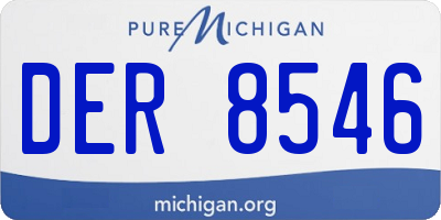 MI license plate DER8546