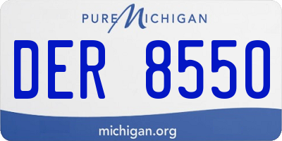 MI license plate DER8550