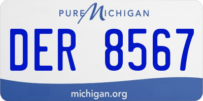 MI license plate DER8567