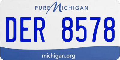 MI license plate DER8578