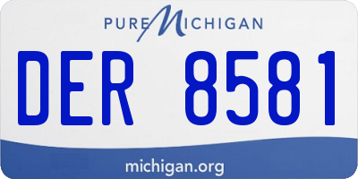 MI license plate DER8581
