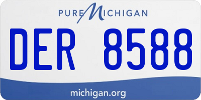 MI license plate DER8588