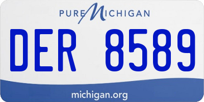 MI license plate DER8589