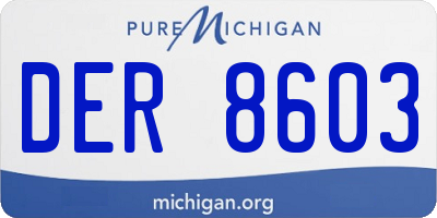 MI license plate DER8603