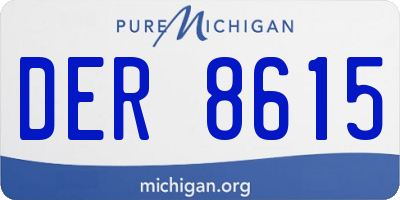 MI license plate DER8615