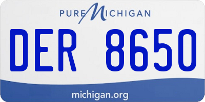 MI license plate DER8650