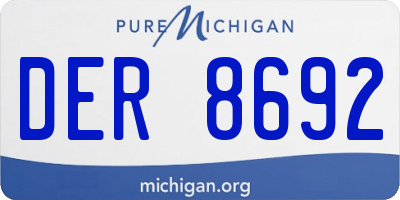 MI license plate DER8692