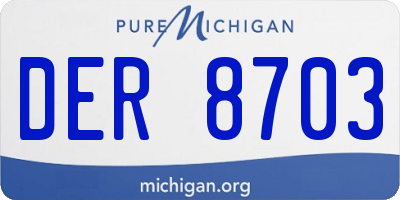 MI license plate DER8703