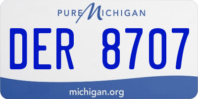 MI license plate DER8707