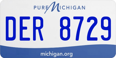 MI license plate DER8729