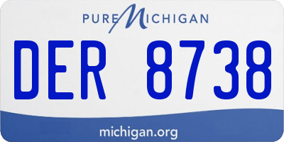 MI license plate DER8738