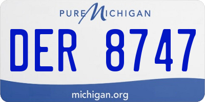 MI license plate DER8747