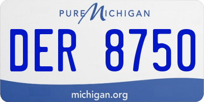 MI license plate DER8750
