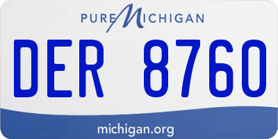 MI license plate DER8760