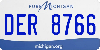 MI license plate DER8766
